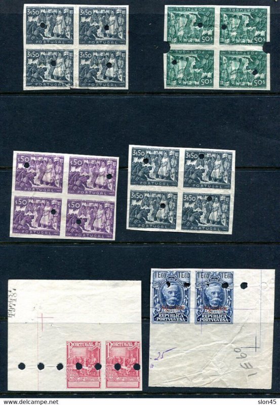 Portugal Trail Color Proofs Punched Waterlow&Sons 20 stamps imperf RRR 14409