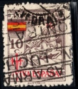 1936 Spanish Civil War Provincial Tax Viva Espana Por La Patria 10 Cents Used