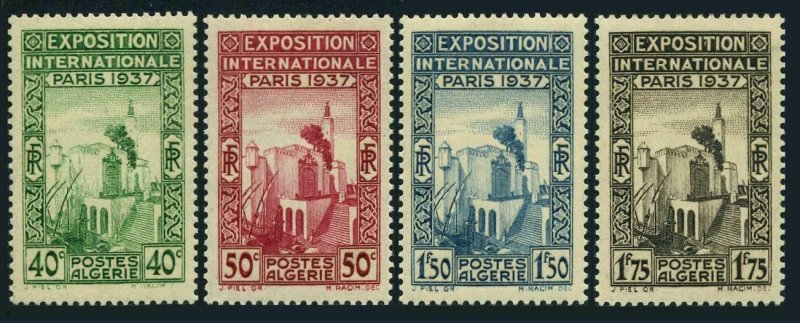 Algeria 109-112, lightly hinged. Mi 130-133. Paris Exposition, 1937. Pavilion.