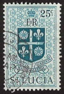 1953-1954 Queen Elizabeth II, St. Lucia 25c  (LL-83)