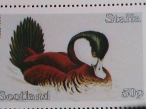 STAFFA-SCOTLAND-COLORFUL BEAUTIFUL LOVELY BIRDS-DUCKS-MNH S/S-VERY FINE