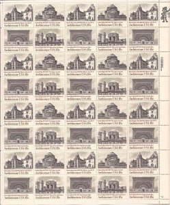 US Stamp - 1981 American Architecture - 40 Stamp Sheet #1928-31