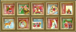 Netherlands Pays-Bas Niederlande 2010 Christmas Set 10 stamps in block 2x5 MNH