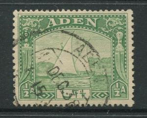 ADEN - Scott 1 - Dhow Issue - 1937- Used - Single 1/2a Stamp