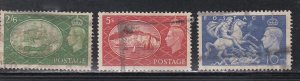 Great Britain # 286-288, Ships, Cliffs of Dover, Used, 1/3  Cat.