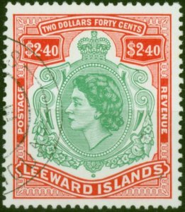 Leeward Islands 1954 $2.40 Bluish Green & Red SG139 V.F.U