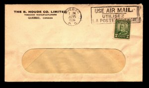 Canada 1930 Houde Co Quebec Corner Card Cover / Coil - L12218