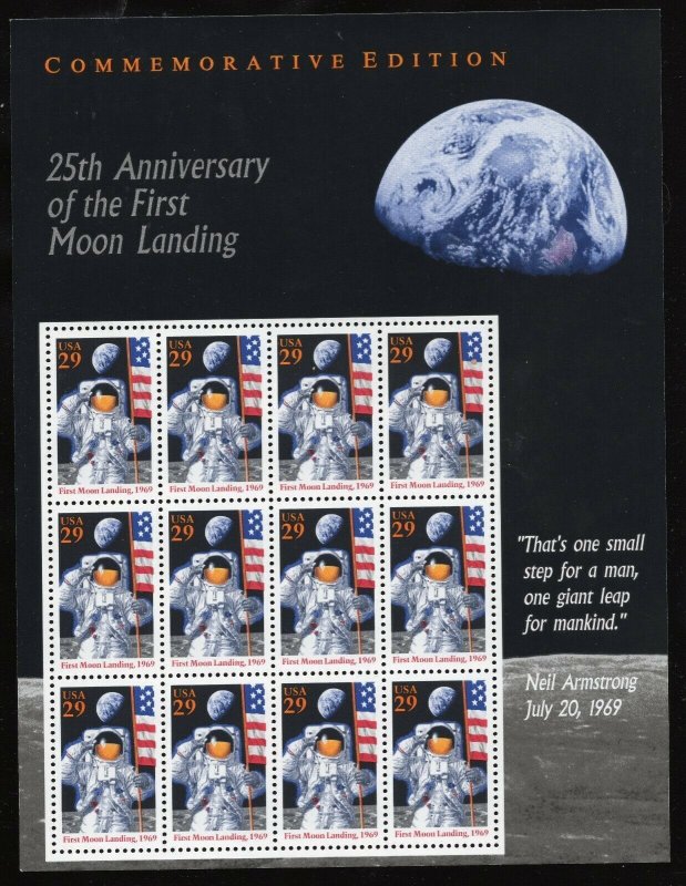 # 2841 Moon Landing Anniversary Sheet of 12 29¢ Stamps MNH