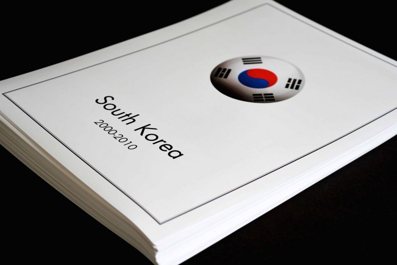 COLOR PRINTED SOUTH KOREA 2000-2010 STAMP ALBUM PAGES (98 illustrated pages)