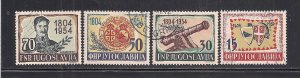 YUGOSLAVIA SC# 411-14  FVF/CTO 1954