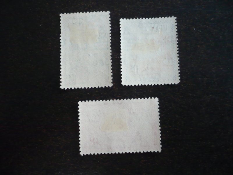 Stamps - Fiji - Scott# 117, 118, 132 - Mint Hinged Partial Set of 3 Stamps