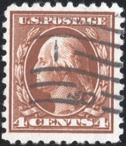 SC#465 4¢ Washington Single (1916) Used