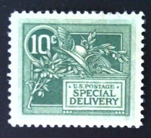 Scott #E7 - VF - 10c Green - Helmet of Mercury - Thin - HR OG - 1908