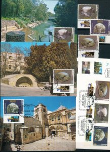 ISRAEL 1999 CHRISTIAN PILGRIMAGE SITES 3 MAXIMUM CARDS + FDC's + STAMPS MNH