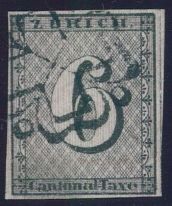 SWITZERLAND, 6 OF ZÜRICH, VERY FINE USED STAMP, VFU