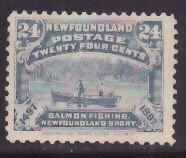 Newfoundland-Sc#71- id26-unused no gum 24c Salmon fishing-1897-any rainbow colou