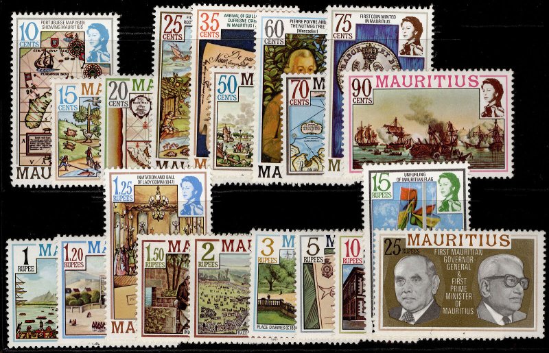 MAURITIUS QEII SG529A-548A, 1978-86 complete set, NH MINT. Cat £24.