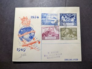 1949 Swaziland First Day Cover FDC Mbabane to Hlatikulu