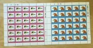 FULL SHEETS Sierra Leone 1992 1546a-b - Bird Definitives - Set of Sheets - MNH