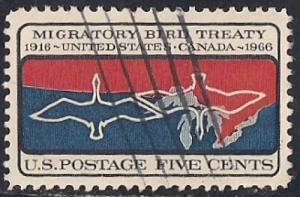 1306 5 cent Migratory Bird Treaty VF used