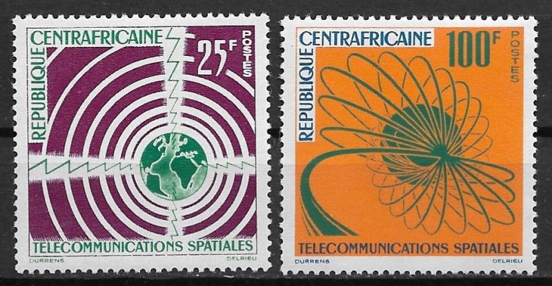 1963 Central Africa #25-6 Space Communication MNH C/S of 2