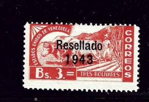 Venezuela 383 MNH 1943 Overprint issue