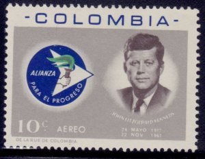 Colombia, 1963, Airmail, Kennedy- Alliance for Progress,10c, #C455, MLH**