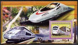 Guinea - Conakry 2006 High Speed Trains large perf s/shee...