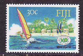 Fiji-Sc#583- id9-unused NH set-Sports-Windsurfing-1988-