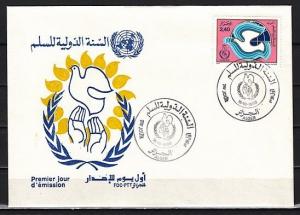 Algeria, Scott cat. 821. Peace Year issue. First Day Cover. ^