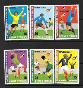 ST THOMAS & PRINCE Sc 647a-8a NH ISSUE of 1982 SPORTS Soccer Futbol