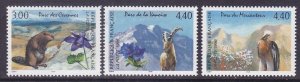 France 2514-16 MNH 1996 National Parks - Wild Animals Full Set VF