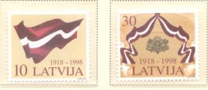 Latvia Sc 477-8 1998 80th anniv Independence stamp set mi...