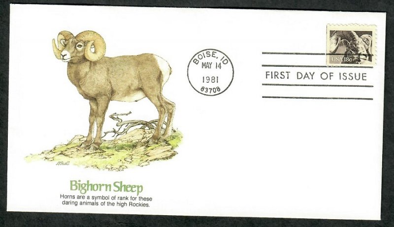 1880 Bighorn Sheep Unaddressed Fleetwood FDC