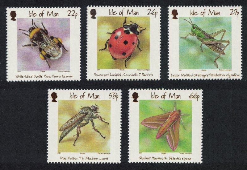 Isle of Man Insects 5v 2001 MNH SG#924-928