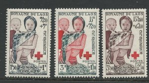 Laos # B1-B3  Red Cross semi-postals  (3) Mint NH