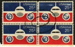 US #C89 used Block  (4 stamps) Jet
