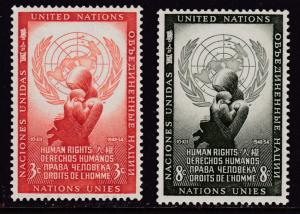 United Nations 1954 Human Rights Day Complete (2) VF/NH(**)