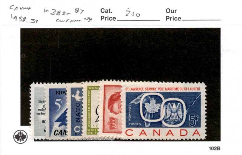 Canada, Postage Stamp, #382-387 Mint NH, 1957 (AB)