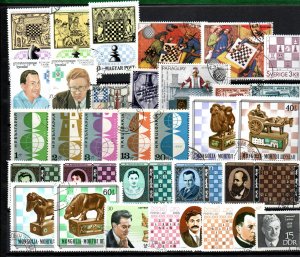 World Wide. Small collecting of Chess stamps.