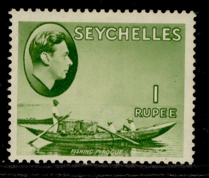 SEYCHELLES GVI SG146, 1r yellow green, M MINT. Cat £160.