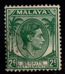 Straits Settlements Scott 239 Used Die 2  KGVI stamp from 1937-41 set