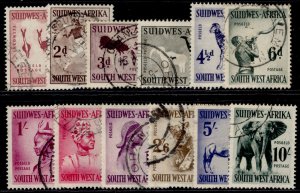 SOUTH WEST AFRICA QEII SG154-165, 1954 complete set, FINE USED. Cat £25.