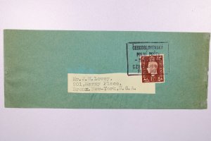 Czechoslovakia 1942 Volunteer Fledpost Wrapper to USA - L40018