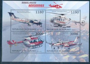 BURUNDI  2012  AIR HELICOPTER AMBULANCES SHEET MINT  NH