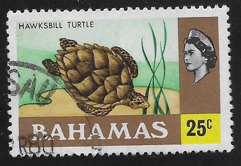 Bahamas #439 25c Queen Elizabeth II and Marine Life - Hawksbill Turtle