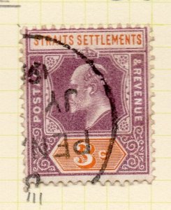 Straights Settlements 1898 EdVII Early Issue Fine Used 3c. 263299