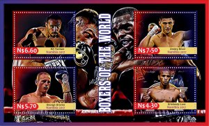 Stamps. Sports . Boxing .  2017 year 2 sheets perforated