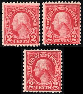 579, Mint LH 2¢ THREE P.O. FRESH Stamps CV $210 - Stuart Katz