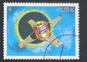 CUBA Sc# 3020  Outer SPACE exploration satellites 4c 1988 used cto